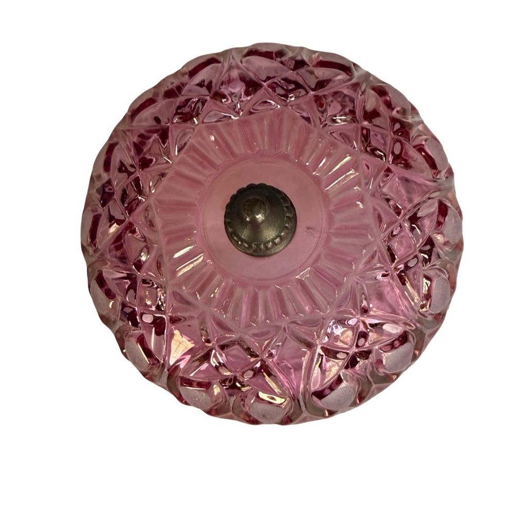 Vintage Michelotti Crystal Cranberry Pink Boudoir Lamp 9.5" - Picture 6 of 8